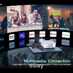 1080P Native 8500Lumens LED Projector Home Theater Cinema USB HDMI Bluetooth 5.0