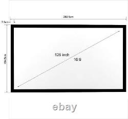 125 Inch Fixed Aluminum Frame Projector Screen Home Theatre HD TV Projection 3D