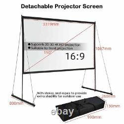 150 169HD Projector Screen Stand Outdoor Indoor Home Theater Backyard Movie UK