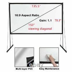 150inch Projector Screen with Stand Indoor and Outdoor Home Theater 169 HD UK