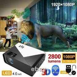 17000 Lumens WiFi Bluetooth Andriod 1080P Projector LED Home Theater Cinema HDMI