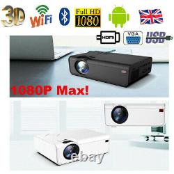 22000 Lumens Projector WiFi Android LED HD 1080P Home Theater Cinema HDMI USB AV