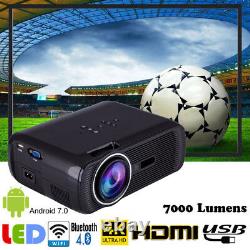 4K 3D Full HD Mini Projector LED Android 7.0 WiFi 1080P Home Theater HDMI VGA JJ