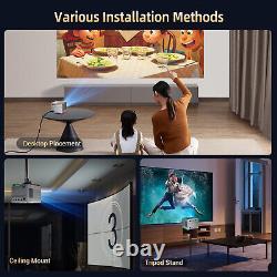 4K Android Projector HD 5G WiFi Bluetooth HDMI USB Smart LED Office Home Theater