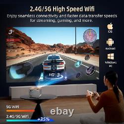 4K Android Projector HD 5G WiFi Bluetooth HDMI USB Smart LED Office Home Theater