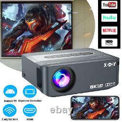 4K Smart Projector Android HD 5G WiFi Bluetooth LED Beamer Home Theater HDMI USB