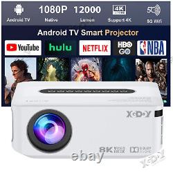 4K Smart Projector HD 5G WiFi Bluetooth Android LED Office HDMI USB Home Theater