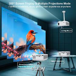 4K Smart Projector HD 5G WiFi Bluetooth Android LED Office HDMI USB Home Theater