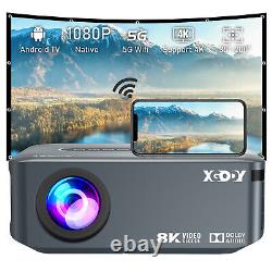 4K Smart Projector HD LED 5G WiFi Bluetooth Android TV 12000Lms Home Theater UK