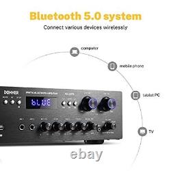 4 Channel Stereo Audio Amplifier Receiver, Bluetooth 5.0 Home Theater