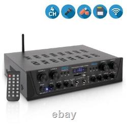500W 4ch BLUETOOTH AUDIO POWER AMP AMPLIFIER STEREO HOME THEATER RECEIVER SYSTEM