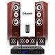 5.0 Surround Sound Speakers Home Theatre Set With Fm Bluetooth Amplifier, Wood