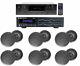 6000w 6-zone, Home Theater Bluetooth Receiver+12 Black 6.5 Ceiling Speakers+eq