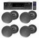 6000w (6) Zone, Home Theater Bluetooth Receiver+(8) Black 8 Ceiling Speakers
