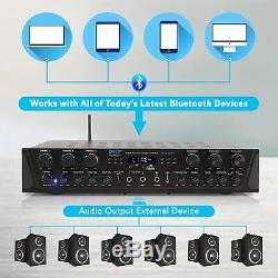 600W 6ch BLUETOOTH AUDIO POWER AMP AMPLIFIER STEREO HOME THEATER RECEIVER SYSTEM