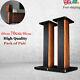 60-90cm Wooden Hi-fi Speaker Stands Home Theatre Surround Sound Support Movable