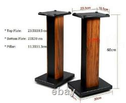 60-90CM Wooden Hi-Fi Speaker Stands Home Theatre Surround Sound Support Movable