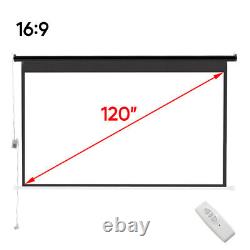 72-120 Electric Projector Projection Screen Office Home Theater Movie HD Remote