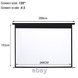 72-120 in Motorised Projector Screen 43 Electric Wall Mount Cinema Theater Home