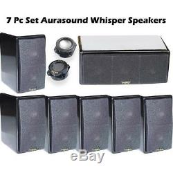 7Pc AuraSound Whisper Mini 7.1 Surround Sound Home Theater Satellite Speakers