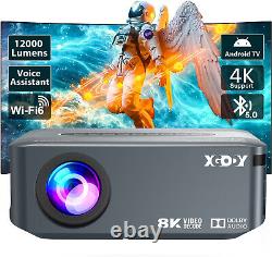 8K Android Beamer Portable 12000Lm UHD 5G WiFi Bluetooth Projector Home Theater