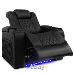 Big Sale Valencia Tuscany Black Leather Power Reclining Home Theatre Chair