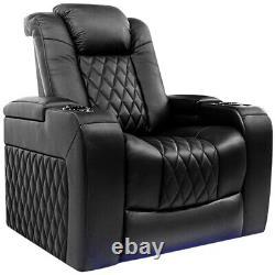 Big Sale Valencia Tuscany Black Leather Power Reclining Home Theatre Chair