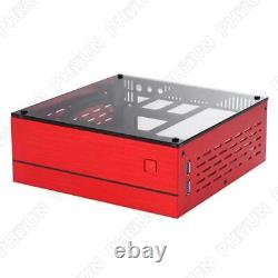 Black Computer Case Chassis Aluminum Home Theater AC-DC HTPC For MINI-ITX 17x17