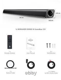 Bomaker 120W 2.0CH Soundbar TV Speaker Home Theater Bluetooth 5.0 Sound Bar