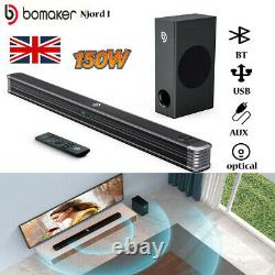 Bomaker 150W Bluetooth Sound Bar Bass Subwoofer Home Theater TV Speaker Remote