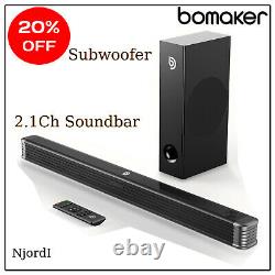 Bomaker Wireless 2.0 Channel Soundbar Speaker Home Theater Sound Bar Subwoofer