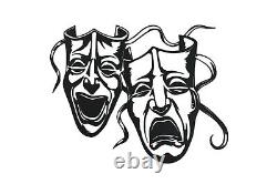 Comedy and Tragedy Theatre Masks Metal Steel Wall Art Home Garden Decoration
