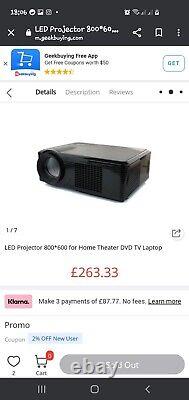 DB Power LED-66 Home Theater Projector 1080P Video Projector Support Home Moive