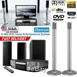 Denon S-302 DVD Full Entertainment System 3-Speaker Home Theater System WiFi