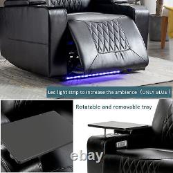 Electric Recliner Chair Home Theater Seating 360 Swivel Tray Table Cup Holders
