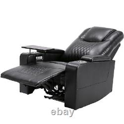 Electric Recliner Chair Home Theater Seating 360 Swivel Tray Table Cup Holders
