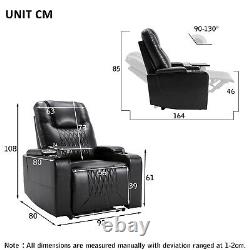 Electric Recliner Chair Lighting Gaming Home Theater Seating Leather Sofa PZ