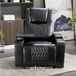 Electric Theater Pu Leather Recliner Chair Sofa Gaming Home Armchair Black