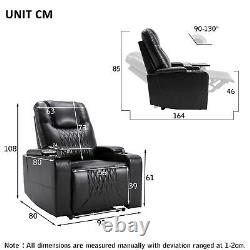 Electric Theater Pu Leather Recliner Chair Sofa Gaming Home Armchair Black