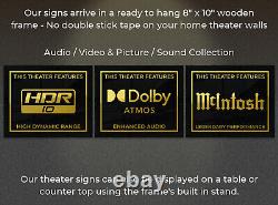 Framed 8 x 10 Home Theater / Cinema Sign 3 Pack (Choose any three signs)