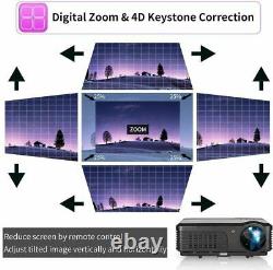 HD Smart Android 6.0 Projector BT Wifi Video 1080p Home Theater 5000lumens HDMI
