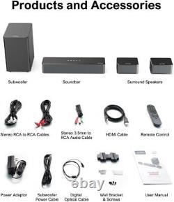 Home Cinema System 5.1 Bluetooth Speaker Surround Sound Soundbar Subwoofer