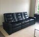 Home Theatre/cinema Seats Fully Reclinable, Black Leather, Three-seater