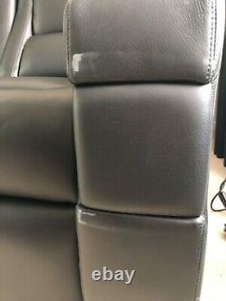 Home Theatre/Cinema Seats Fully Reclinable, Black Leather, Three-Seater