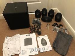 KEF home theatre speakers and KUBE-1 Subwoofer with STANDS excellent condition