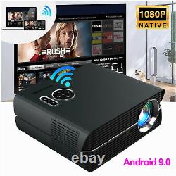 LED Smart Android 9.0 Projector Native 1080p Wifi Blue tooth Home Theater Office