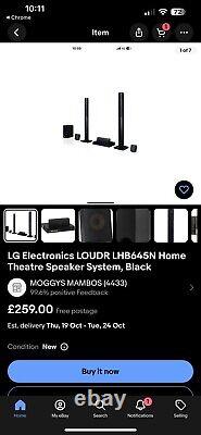 LG Electronics LOUDR LHB645N Home Theatre Speaker System, Black