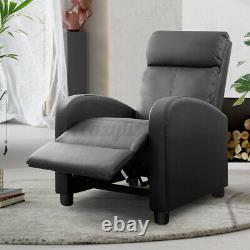 Leather Armchair Home Theatre Single Sofa Recliner Couch Padded Armrest Chair UK