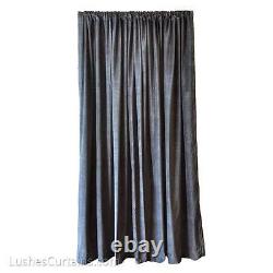 Luxury Black Velvet Custom Home Theater Door Drapes 72 inch H Curtain Long Panel