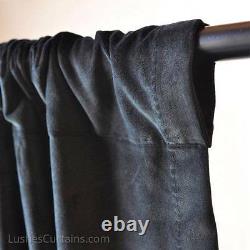 Luxury Black Velvet Custom Home Theater Door Drapes 72 inch H Curtain Long Panel